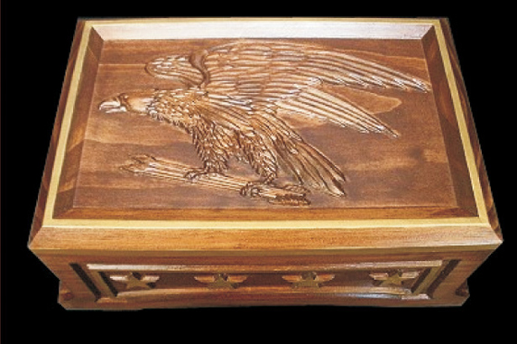 Hand carved eagle box