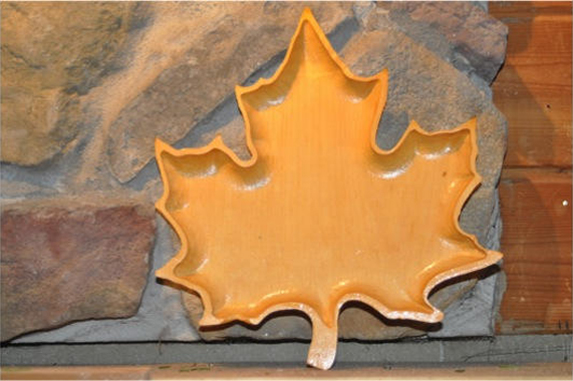 Carved maple leaf dish
