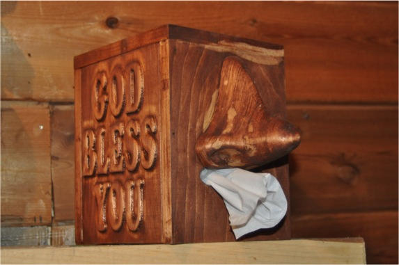 Carved tissue box cover